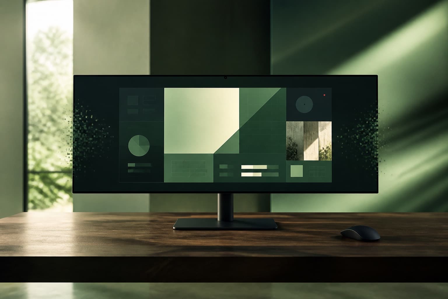 A 4K display on a quiet desk, lit for a precise screen capture.
